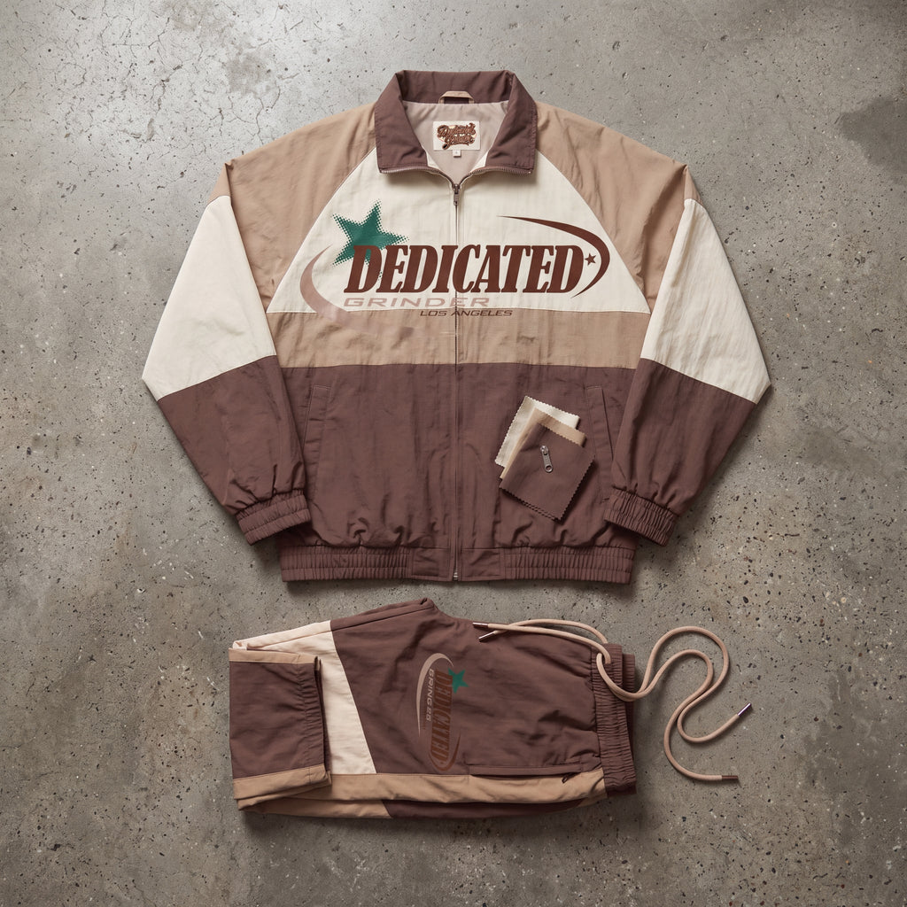 "OVERLY RICH GRINDER" MOCHA WINDBREAKER SET