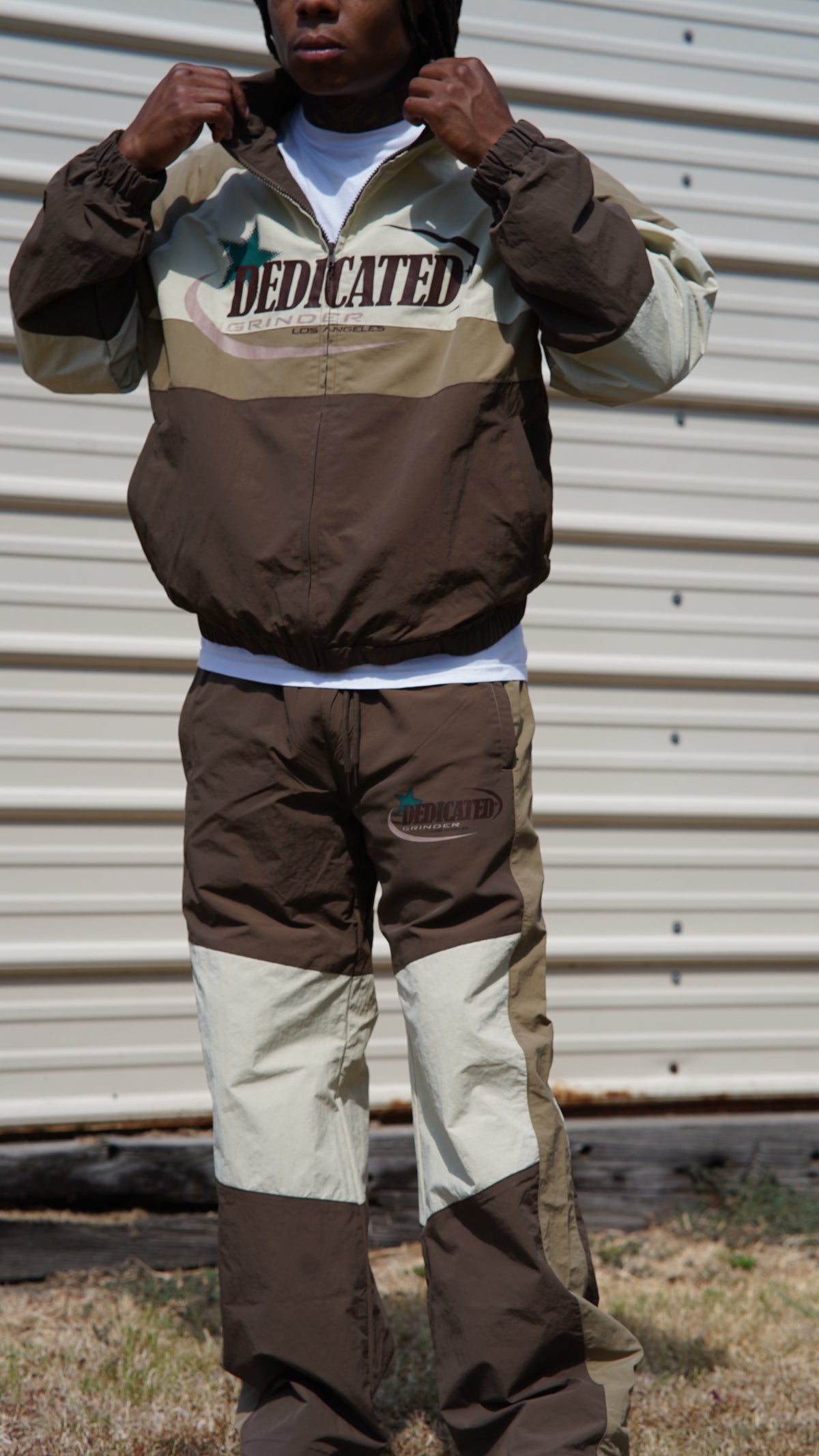 "OVERLY RICH GRINDER" MOCHA WINDBREAKER SET